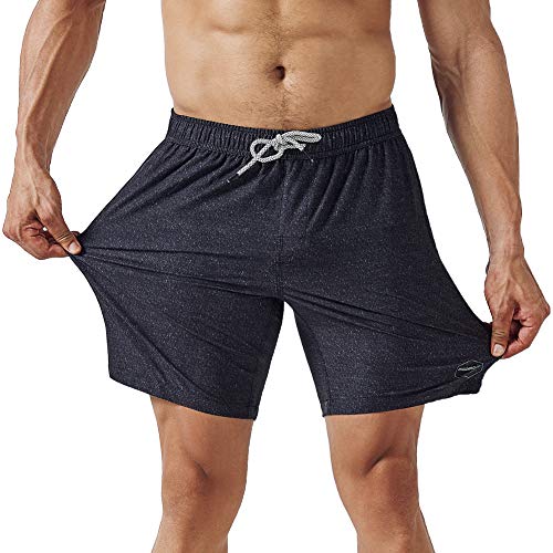 MaaMgic Badehose für Herren Schnelltrocknend Badeshorts 4 Way Stretch Kurz Beachshorts für Strand und Wassersport MEHRWEG Mini Logo Schwarz XXL von MaaMgic