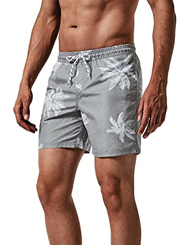 MaaMgic Herren Badehose Jungen Badeshorts Sporthose Schnelltrockend Sport Schwimmhose mit Mesh in vielen Farben, Größen XS - 2XL, Kokosnuss Grau XXL von MaaMgic