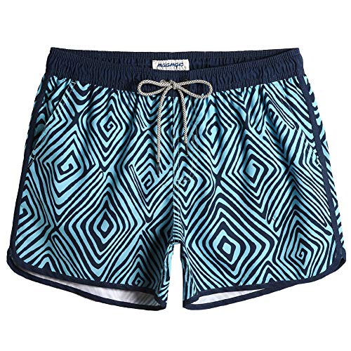 MaaMgic Herren Badeshorts Vintage Retro Boardshorts Schnelltrocknend Kurz Badehose Schwimmhose mit Mesh-Futter und Verstellbarem Tunnelzug von MaaMgic