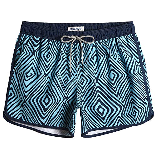 MaaMgic Herren Badeshorts Vintage Retro Boardshorts Schnelltrocknend mit Mesh-Futter und Verstellbarem Tunnelzug MEHRWEG von MaaMgic