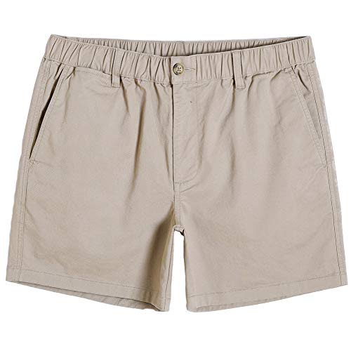 MaaMgic Herren Chino Shorts Bermuda Kurze Hose 5,5" | Essentials Chinoshorts aus 98% Baumwolle | lässig Herrenshorts Elastischer Bund mit 4 Multi-Taschen | Regular Fit für Männer,Sommer,Khaki,31 von MaaMgic