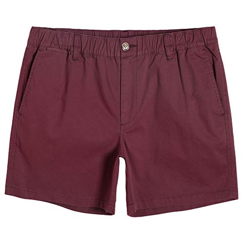 MaaMgic Herren Chino Shorts Bermuda Kurze Hose 5,5" | Essentials Chinoshorts aus 98% Baumwolle | lässig Herrenshorts Elastischer Bund mit 4 Multi-Taschen | Regular Fit für Männer,Sommer,Weinrot,33 von MaaMgic