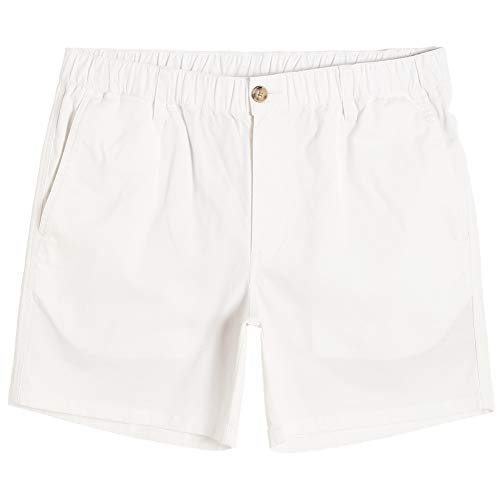 MaaMgic Herren Chino Shorts Bermuda Kurze Hose 5,5" | Essentials Chinoshorts aus 98% Baumwolle | lässig Herrenshorts Elastischer Bund mit 4 Multi-Taschen | Regular Fit für Männer,Sommer,Weiß,32 von MaaMgic