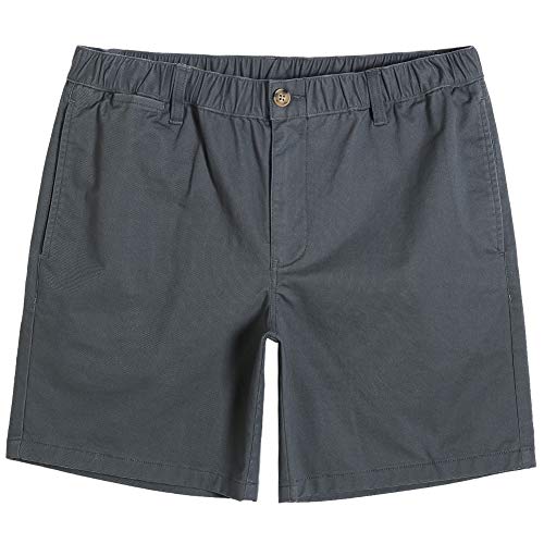 MaaMgic Herren Chino Shorts Bermuda Kurze Hose 7" | Essentials Herrenshorts aus 98% Baumwolle | lässig Arbeitshose Elastischer Bund mit Multi-Taschen | Regular Fit für Männer, Sommer,Grau,31 von MaaMgic