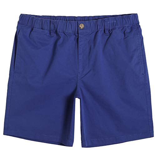 MaaMgic Herren Chino Shorts Bermuda Kurze Hose 7" | Essentials Herrenshorts aus 98% Baumwolle | lässig Arbeitshose Elastischer Bund mit Multi-Taschen | Regular Fit für Männer, Sommer,Königsblau,30 von MaaMgic