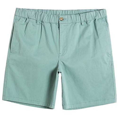 MaaMgic Herren Chino Shorts Bermuda Kurze Hose 7" | Essentials Herrenshorts aus 98% Baumwolle | lässig Arbeitshose Elastischer Bund mit Multi-Taschen | Regular Fit für Männer, Sommer,Mintgrün,34 von MaaMgic