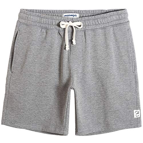 MaaMgic Herren Kurze Hosen verdickte Sweatshort Jogginghose Baumwolle Fitnesshose Casual Traininghose mit Schrittlänge 23cm Grau S von MaaMgic