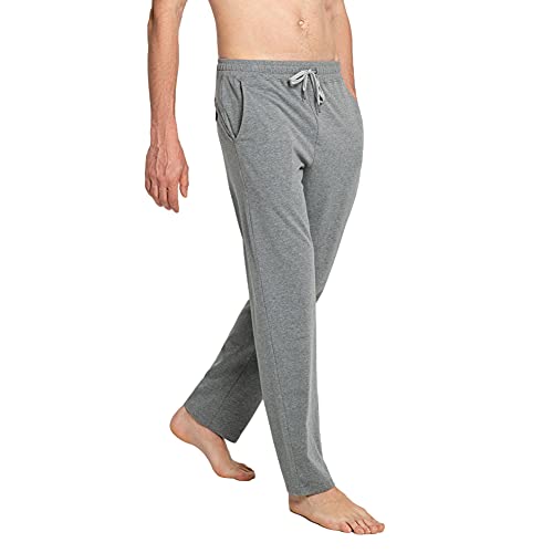 MaaMgic Herren Leichte Yogahose Jogginghose Baumwolle atmungsaktiv Trainingshose, Hellgrau, M von MaaMgic