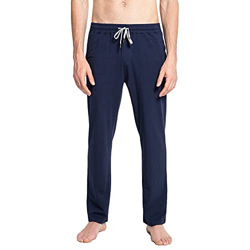 MaaMgic Herren Leichte Yogahose Jogginghose Baumwolle atmungsaktiv Trainingshose, Navy Blau, L von MaaMgic