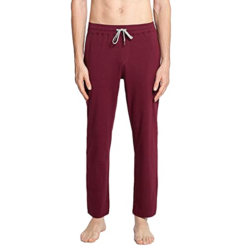 MaaMgic Herren Leichte Yogahose Jogginghose Baumwolle atmungsaktiv Trainingshose, Weinrot, M von MaaMgic