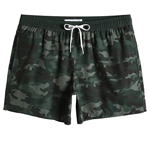 MaaMgic Herren kurz Badeshorts 4 Way Stretch Boardshorts Schnelltrocknend mit Mesh-Futter und Verstellbarem Tunnelzug MEHRWEG,Armeegrüne mis,XXL von MaaMgic
