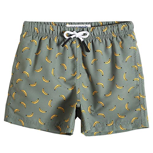 MaaMgic Kleine Jungen Badeshorts Schnelltrocknend Boardshorts mit Mesh-Futter Taschen und Verstellbarem Tunnelzug MEHRWEG, Matcha Grün, 2 Jahre von MaaMgic