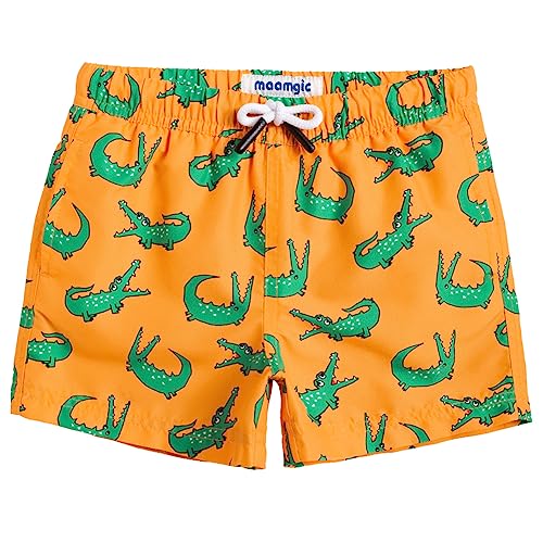 MaaMgic Kleine Jungen Badeshorts Schnelltrocknend Boardshorts mit Mesh-Futter Taschen und Verstellbarem Tunnelzug MEHRWEG,Orange gelb Krokodil,3-4 Jahre alt MaaMgic Kleine Jungen Badeshorts Schnelltrocknend Boardshorts mit Mesh-Futter Taschen und Verstellbarem Tunnelzug MEHRWEG,Orange gelb Krokodil,3-4 Jahre alt von MaaMgic