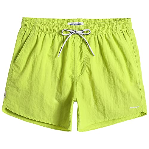 MaaMgic Nylon Badehose für Herren Schnelltrocknend Badeshorts Kurz Beachshorts für Strand und Wassersport, Fluorescein, M von MaaMgic