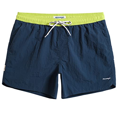 MaaMgic Nylon Badehose für Herren Schnelltrocknend Badeshorts Kurz Beachshorts für Strand und Wassersport,04 Blau Grün,L von MaaMgic