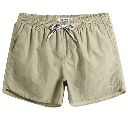 MaaMgic Nylon Badehose für Herren Schnelltrocknend Badeshorts Kurz Beachshorts für Strand und Wassersport,08 Bohnengrün,M von MaaMgic