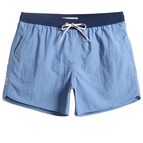 MaaMgic Nylon Badehose für Herren Schnelltrocknend Badeshorts Kurz Beachshorts für Strand und Wassersport,Himmelblau,L von MaaMgic