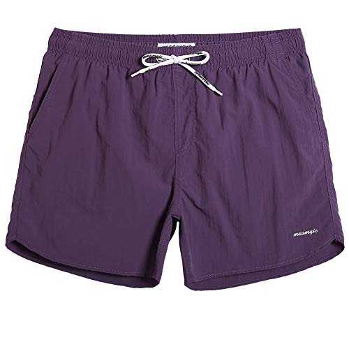 MaaMgic Nylon Badehose für Herren Schnelltrocknend Badeshorts Kurz Beachshorts für Strand und Wassersport MEHRWEG, Kurz Lila, S von MaaMgic