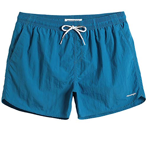 MaaMgic Nylon Badehose für Herren Schnelltrocknend Badeshorts Kurz Beachshorts für Strand und Wassersport MEHRWEG Kurz Meerblau L von MaaMgic