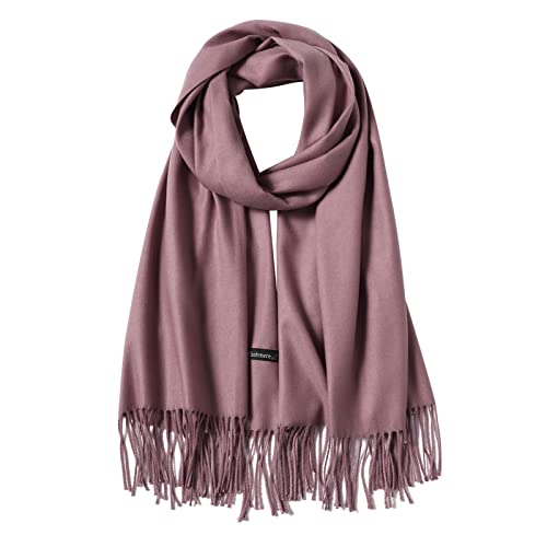MaaMgic Schal Damen Warm Winter Herbst unifarben Baumwolle mit quasten/fransen, 40+ Farben Einfarbig & Kariert Pashmina xl Stola Schals MEHRWEG,Marmelade 2023 von MaaMgic