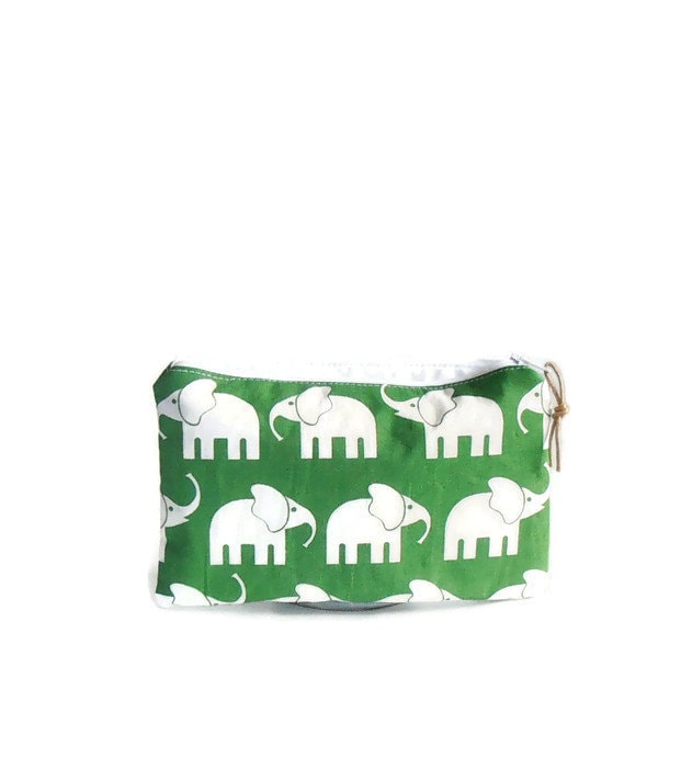Elefant Federmäppchen, Grüne Kleine Stoff Tasche, Make-Up Mäppchen, Stiftbeutel, Zurück Zur Schule, Kosmetik Tasche von MaaRoza