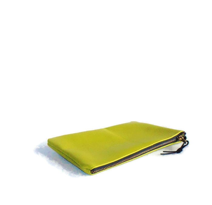 Federmäppchen, Leder Kleine Stoff Tasche, Leder Make-Up Tasche, Mäppchen, Etui Grün Leder, Federmäppchen von MaaRoza