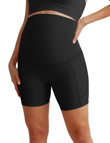 Maacie Damen Umstandshose Gym Booty Scrunch Shorts Kurze Sporthose Push Up Butt Fitness Sportleggins Kurz Hose von Maacie