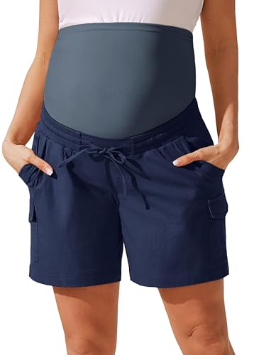 Maacie Umstands-Cargoshorts Damen Umstandsshorts Umstands-Cargoshorts Locker Elastisch von Maacie