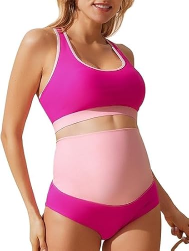 Maacie Umstandsbadeanzug Tankini Fashion Ultra Soft Smooth Fabric Badeanzug für Mutterschaft von Maacie