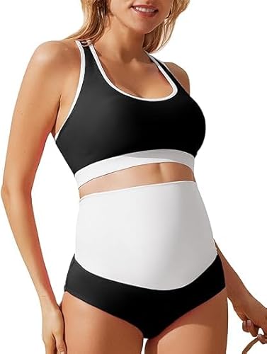 Maacie Umstandsbadeanzug Tankini Fashion Ultra Soft Smooth Fabric Badeanzug für Mutterschaft von Maacie