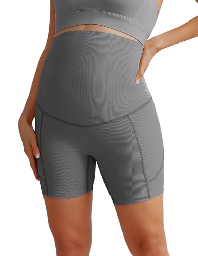 Maacie Umstandshose Kurze Sporthose Schwangerschafts Sportshorts Fitness Yoga Shorts Hotpants von Maacie