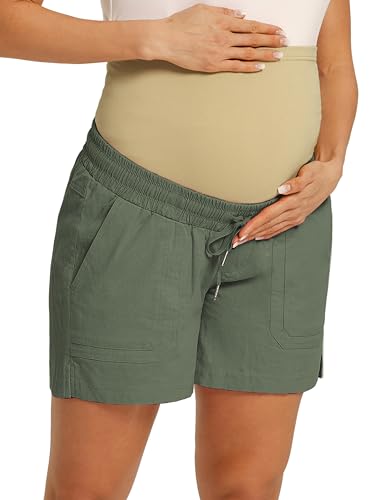 Maacie Umstandsshorts Aus Baumwolle Lässige Shorts Mit Kordelzug Hoher Taille Und Taschen von Maacie