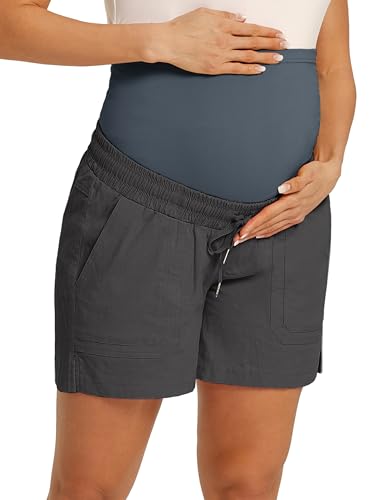 Maacie Umstandsshorts Aus Baumwolle Lässige Shorts Mit Kordelzug Hoher Taille Und Taschen von Maacie