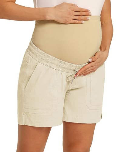 Maacie Umstandsshorts Aus Baumwolle Lässige Shorts Mit Kordelzug Hoher Taille Und Taschen Maacie Umstandsshorts Aus Baumwolle Lässige Shorts Mit Kordelzug Hoher Taille Und Taschen von Maacie