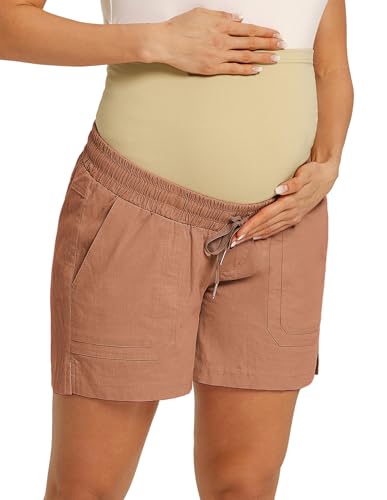 Maacie Umstandsshorts Aus Baumwolle Lässige Shorts Mit Kordelzug Hoher Taille Und Taschen Maacie Umstandsshorts Aus Baumwolle Lässige Shorts Mit Kordelzug Hoher Taille Und Taschen von Maacie