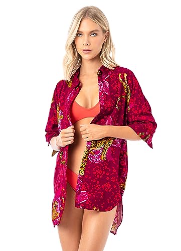 Maaji Damen Wild Jaguar Larissa Multiple Ways Longshirt Lässiges Kleid, Rot/Ausflug, einfarbig (Getaway Solids), Groß von Maaji