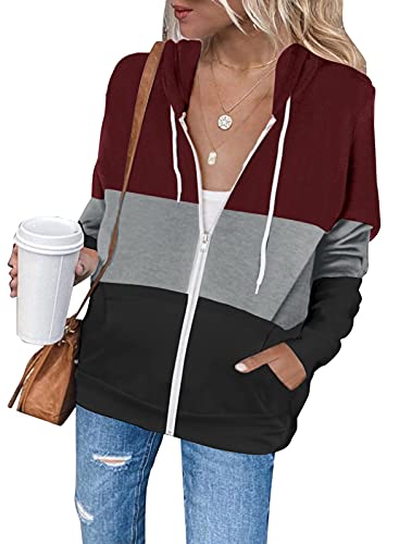 Maavoki Damen Zip Up Hoody Leichte Oberteile Yoga Jacken Kordelzug Hoodie mit Taschen von Maavoki