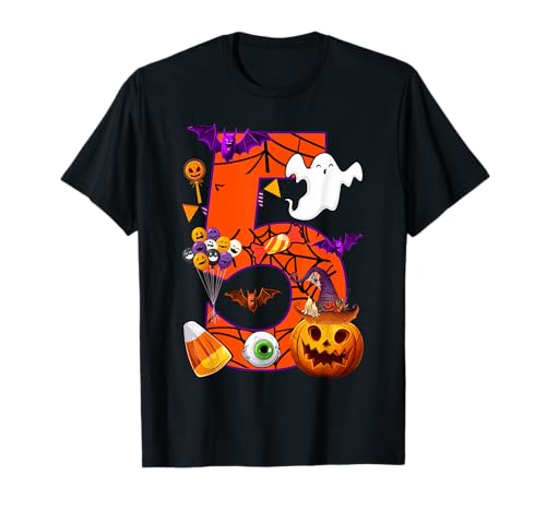Niedlicher Geist zum 5. Geburtstag, Happy Halloween Day für Kinder T-Shirt Niedlicher Geist zum 5. Geburtstag, Happy Halloween Day für Kinder T-Shirt von Mab 5th Birthday Party Happy Halloween Costume Day