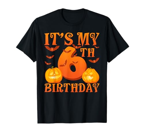 Es ist Mein 6. Geburtstag, Kürbisse, 6 Jahre alt, Halloween-Tag, Kinder T-Shirt Es ist Mein 6. Geburtstag, Kürbisse, 6 Jahre alt, Halloween-Tag, Kinder T-Shirt von Mab 6th Birthday Party Happy Halloween Costume Day