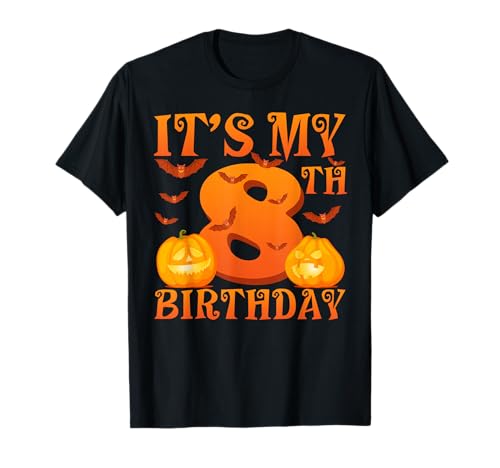 Es ist Mein 8. Geburtstag, Kürbisse, 8 Jahre alt, Halloween-Tag, Kinder T-Shirt Es ist Mein 8. Geburtstag, Kürbisse, 8 Jahre alt, Halloween-Tag, Kinder T-Shirt von Mab 8th Birthday Party Happy Halloween Costume Day