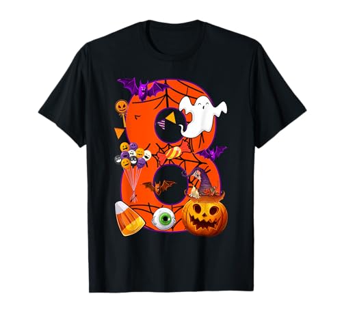 Niedlicher Geist zum 8. Geburtstag, Happy Halloween Day für Kinder T-Shirt Niedlicher Geist zum 8. Geburtstag, Happy Halloween Day für Kinder T-Shirt von Mab 8th Birthday Party Happy Halloween Costume Day