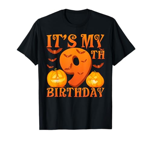 Es ist Mein 9. Geburtstag, Kürbisse, 9 Jahre alt, Halloween-Tag, Kinder T-Shirt Es ist Mein 9. Geburtstag, Kürbisse, 9 Jahre alt, Halloween-Tag, Kinder T-Shirt von Mab 9th Birthday Party Happy Halloween Costume Day