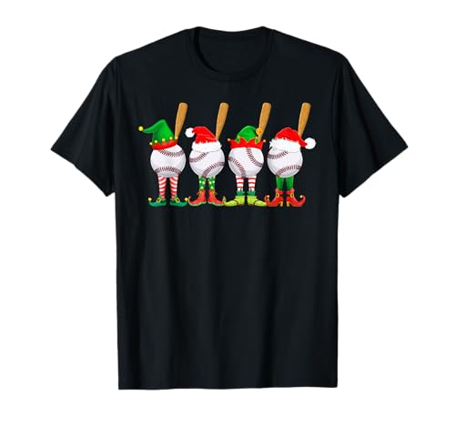 Lustiger Baseballspieler Frohe Weihnachten Pyjama Xmas Herren Jungen T-Shirt von Mab Baseball Lovers Fans Merry Christmas Pajamas