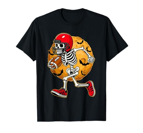 Fußballspieler Skelett mit Mond Halloween Kostüm Jungen T-Shirt Fußballspieler Skelett mit Mond Halloween Kostüm Jungen T-Shirt von Mab Football Lovers Happy Halloween Costume Day