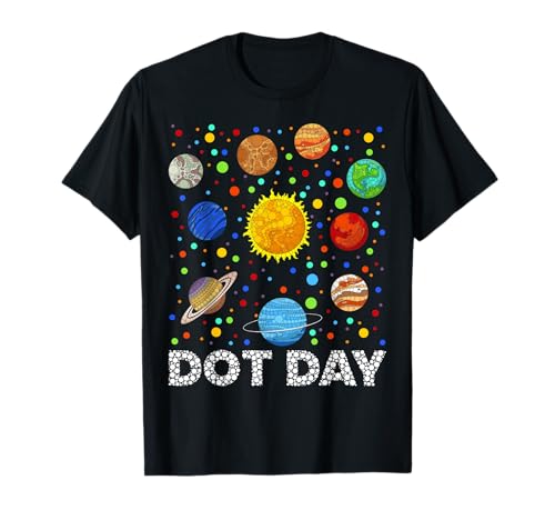 Lustige Planeten, gepunktet, Happy Dot Day, Kunststudenten, Mädchen und Jungen T-Shirt von Mab Galaxy Planet Lovers Happy Dot Day Girls Boys