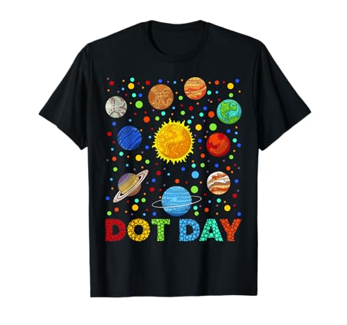 Lustige Planeten, gepunktet, Happy Dot Day, Kunststudenten, Mädchen und Jungen T-Shirt von Mab Galaxy Planet Lovers Happy Dot Day Girls Boys