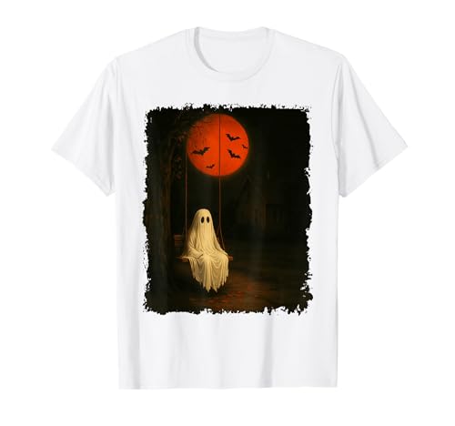 Retro Ghost Swinging & Moon Happy Halloween Kostüm Tag Kinder T-Shirt Retro Ghost Swinging & Moon Happy Halloween Kostüm Tag Kinder T-Shirt von Mab Ghost Lovers Fans Happy Halloween Costume Day
