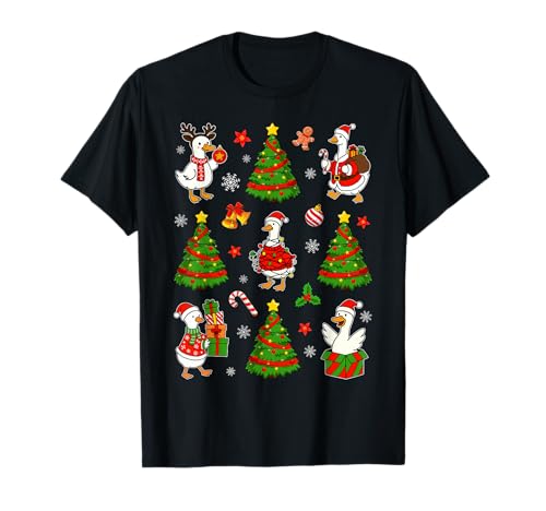 Merry Christmas Pyjama Gooses Santa Christmas Tree Kids T-Shirt von Mab Goose Animal Lovers Merry Christmas Pajamas