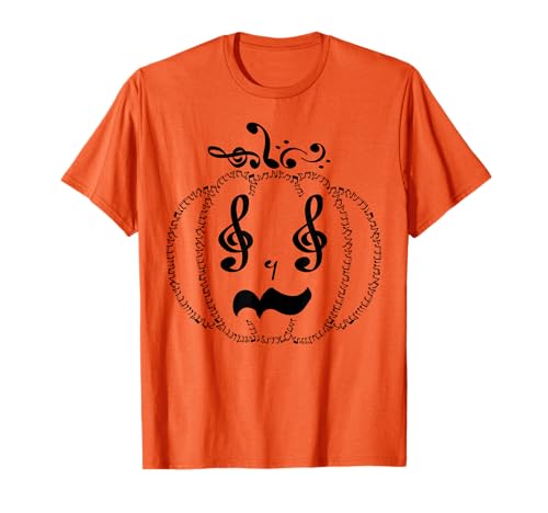 Kürbis mit Musiknoten Musiklehrer Halloween Männer Frauen T-Shirt Kürbis mit Musiknoten Musiklehrer Halloween Männer Frauen T-Shirt von Mab Music Lovers Teachers Halloween Costume Day