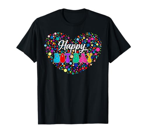 Groovy Happy Dot Day Polka Dot Heart Art Student Mädchen Jungen T-Shirt von Mab Polka Dot Lovers Happy Dot Day Girls Kids Boys